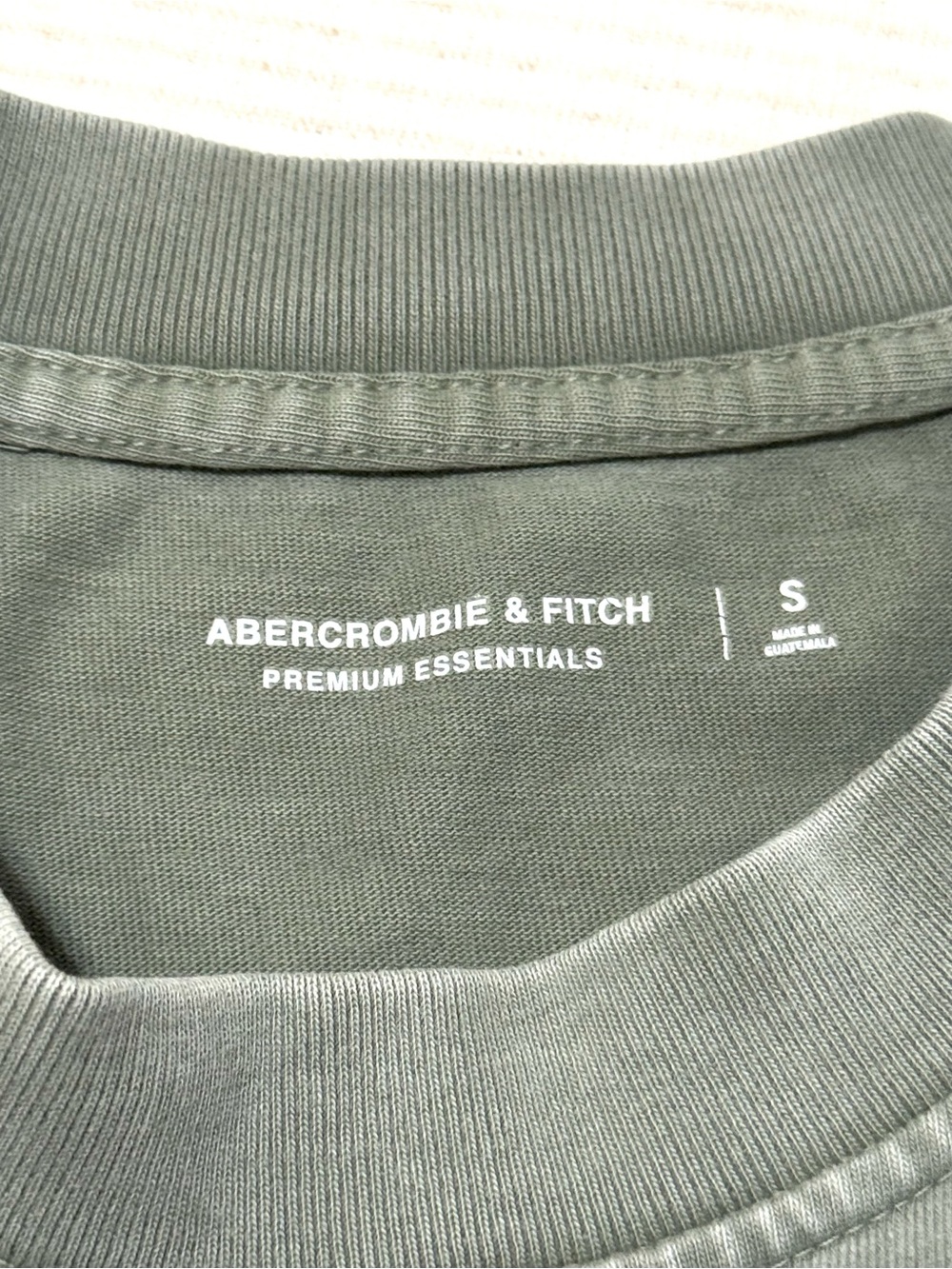 Abercrombie & Fitch Premium Essentials Garment Dyed Boxy Tee Olive Green S - Picture 6 of 8